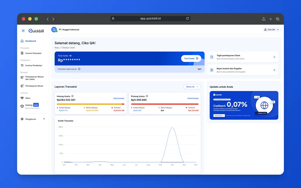 Quickbill Platform screenshot